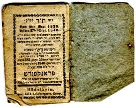 Taschenkalender, Frankfurt/Rödelheim: Lehrberger &amp; Comp. 1839/40 (Nizi_Ka_22)