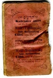 Taschenkalender, Rödelheim: Wolf Topilowsky 1911/12 (Nizi_Ka_103)