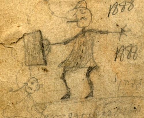 Kinderzeichnung, Samson Cahn, 1880 (Nizi_Ki_5)