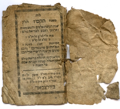 Taschenkalender, Sulzbach: Itziq ben Leb Hatan madpis 1787 (Nizi_Ka_2)