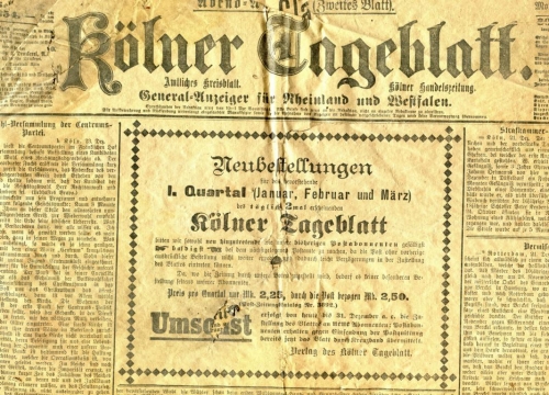Kölner Tageblatt 1895 (23. Dez.) (Nizi_Zeit_6)